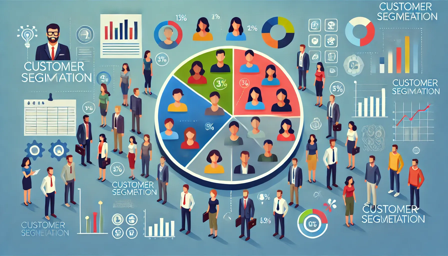 Customer segmentation involves dividing a customer base into distinct groups based on shared characteristics